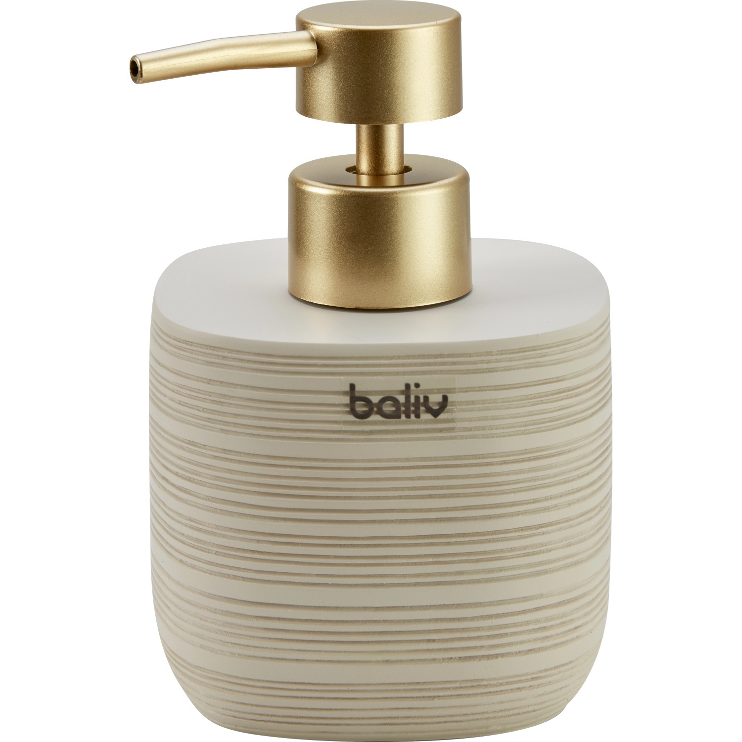 baliv Cosy Wave trend Seifenspender Polyresin Beige-Gold Ø 8,6 cm x 12,8 cm günstig online kaufen