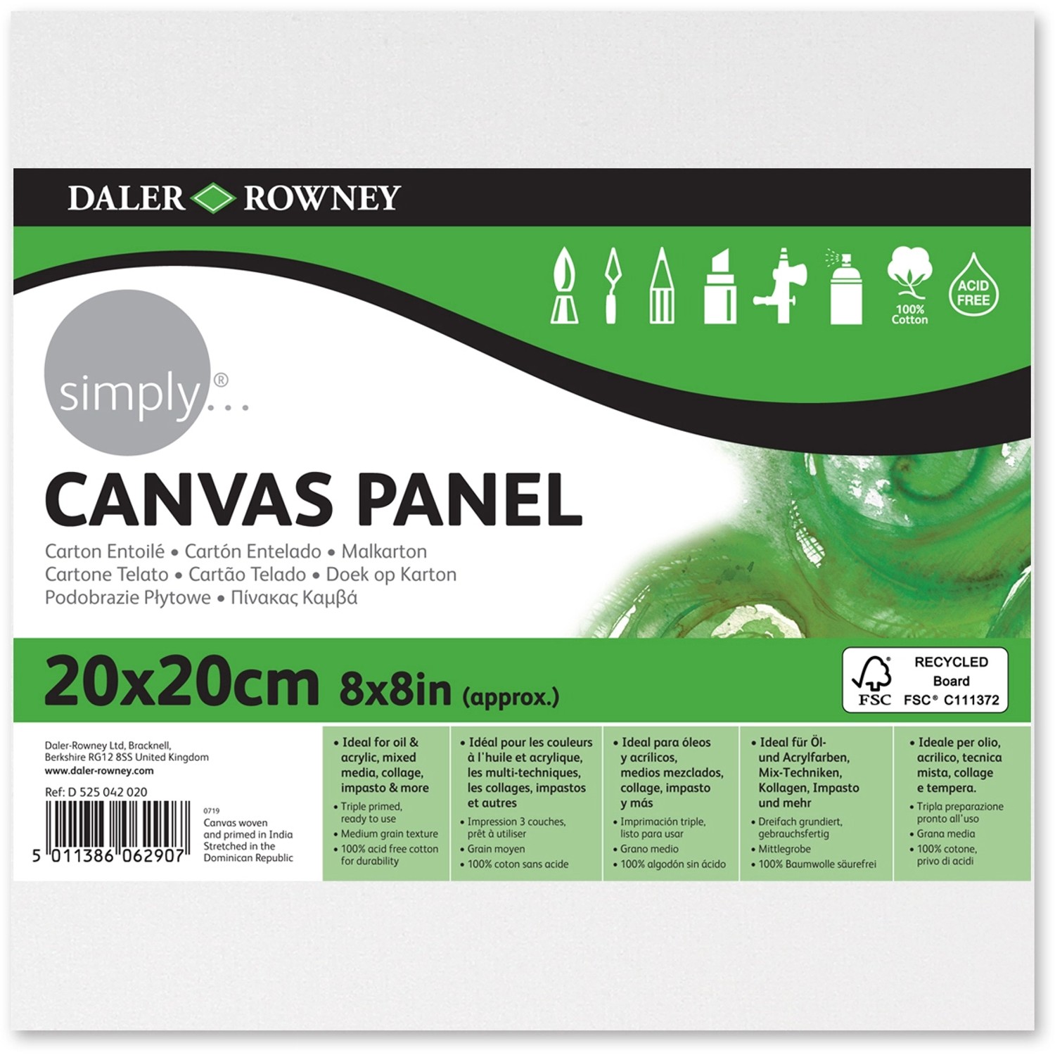 Daler-Rowney Simply Malkarton 20 cm x 20 cm