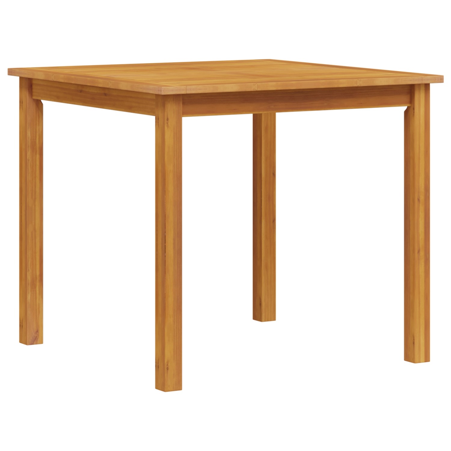 Quadratischer Gartentisch aus Akazienholz, Teil der 5-tlg. Essgruppe.