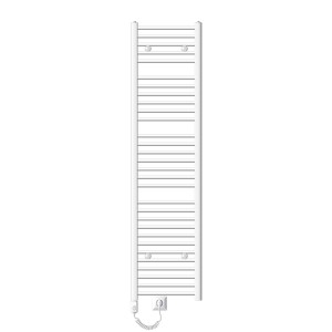 Weißer, elektrischer LuxeBath Badheizkörper, 400x1800 mm, mit Heizstab. Handtuchwärmer.