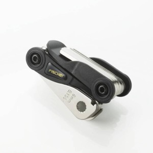 Fischer Faltwerkzeug mit 18 Funktionen für Reparaturen, kompakt und vielseitig.