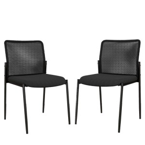 Costway Konferenzstühle 2er Set Stapelbare Besucherstühle Ohne Armlehnen