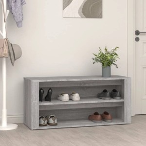 vidaXL Schuhregal Grau Sonoma 100x35x45 cm Holzwerkstoff 816910