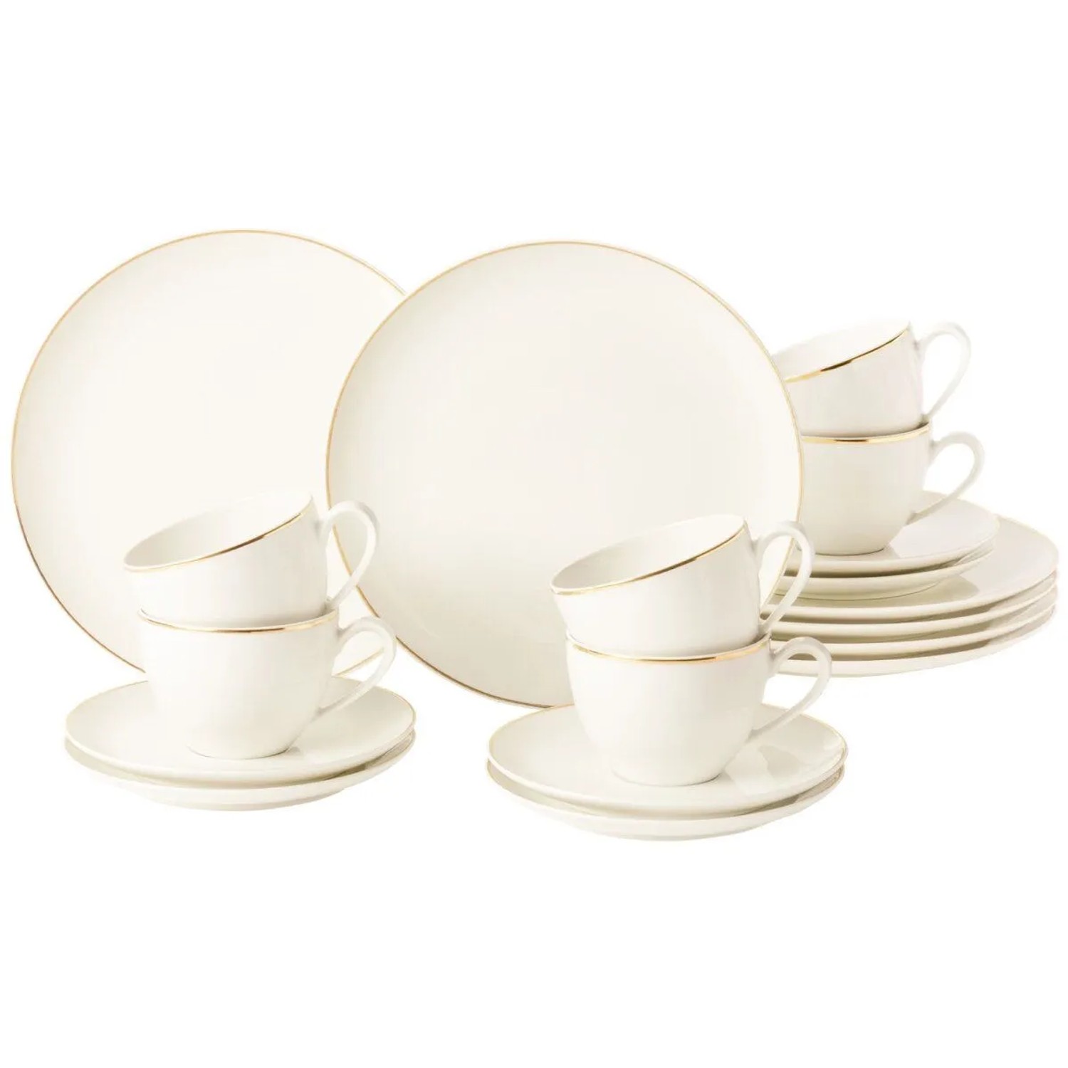 Seltmann Weiden Savona Kaffeeservice 18-teilig Goldlinie