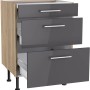 Optifit Unterschrank Jonte984, 60 cm, Anthrazit/Wildeiche, mit 3 Auszügen. Küchenunterschrank für mehr Stauraum.