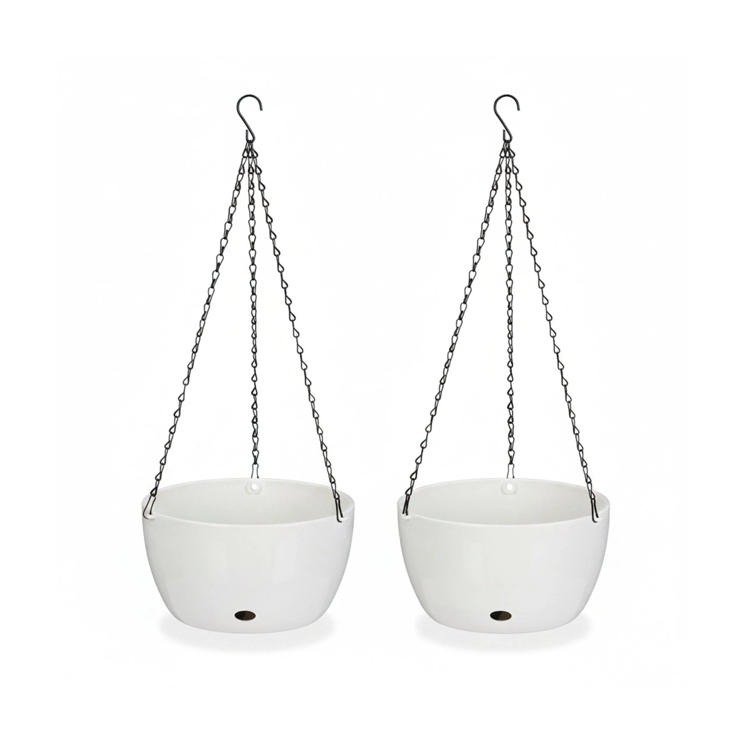 Relaxdays Blumenampeln mit Wasserspeicher Kunststoff Weiß 67 cm x 28,5 cm