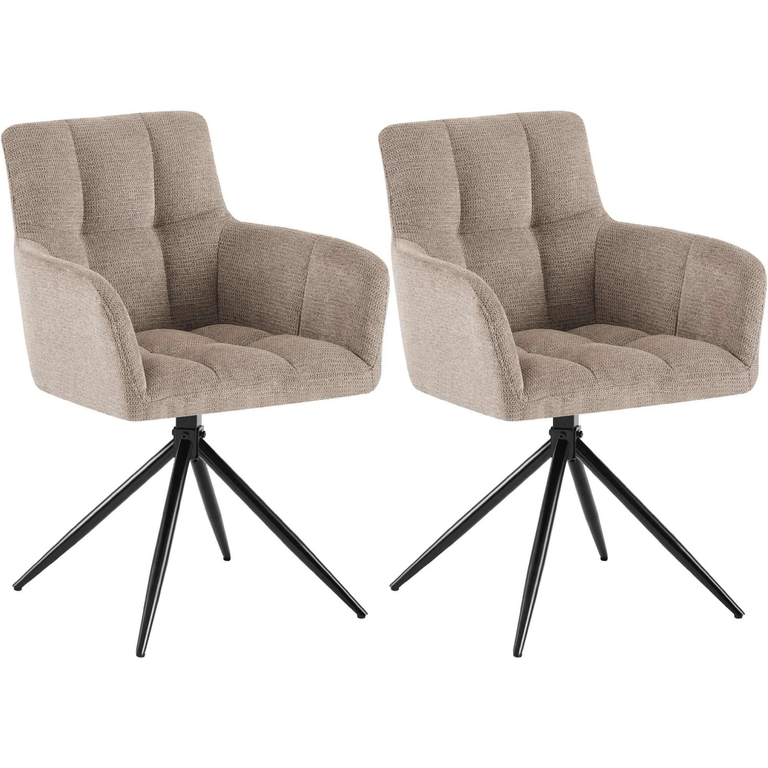 CLP 2er Set Esszimmerstuhl Jonah Stoff Taupe