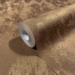 Marburg Vliestapete in Kupfer mit Betonoptik und Glanzeffekt.