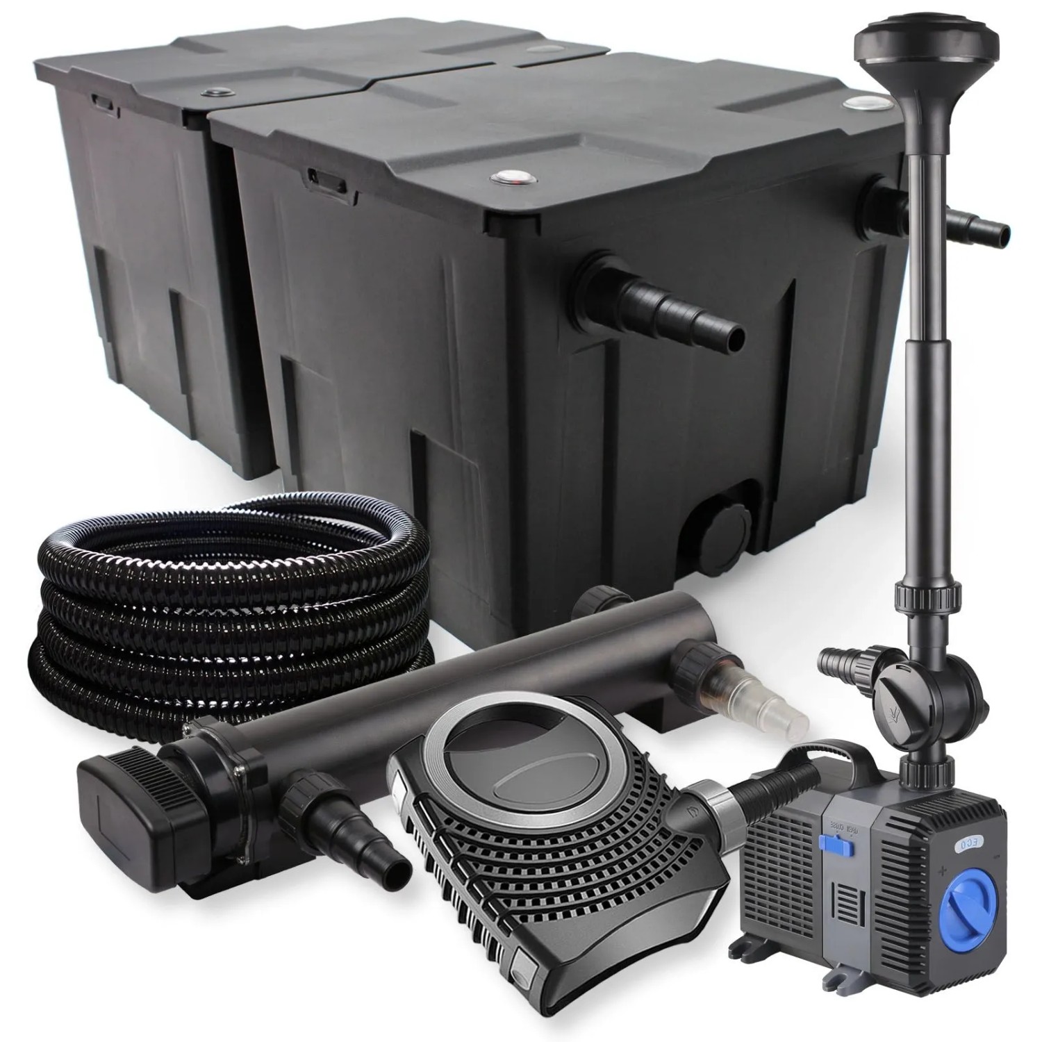 Sunsun Teichfilter Set 2 Kammer Filter 60000L 36W Uvc Klärer Neo10000 80W Springbrunnen