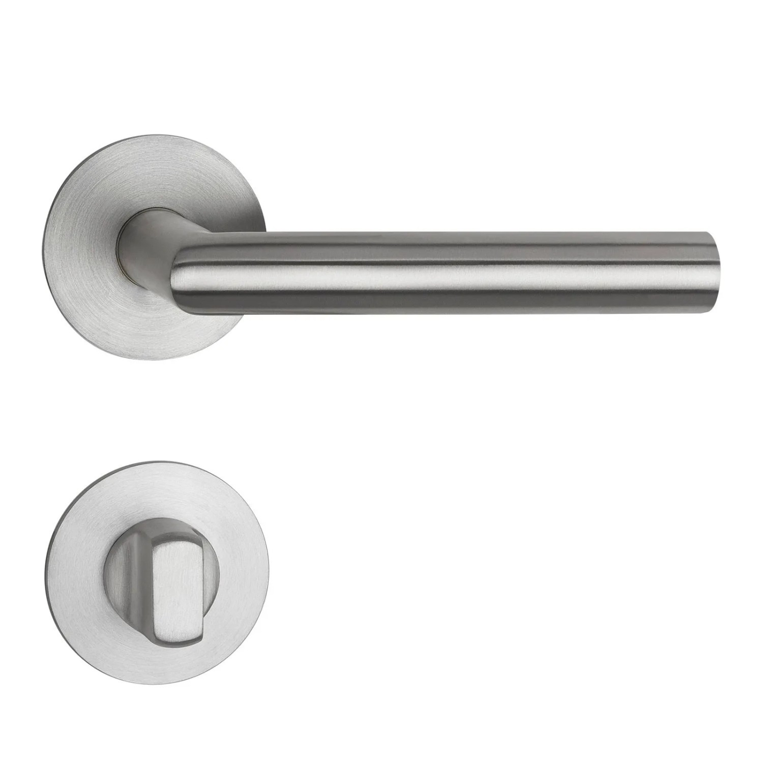SOTECH Türdrückergarnitur THORE Edelstahl SS304 mit Flachrosetten und Magnetischer Cliptechnik Bad WC mit Befestigungsmaterial