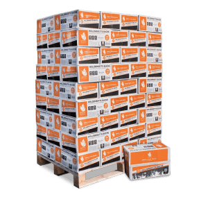 Große Palette Heizfuxx Nestro Hartholz Buchenholzbriketts, 81 Kartons à 12kg, für Kamin & Ofen.