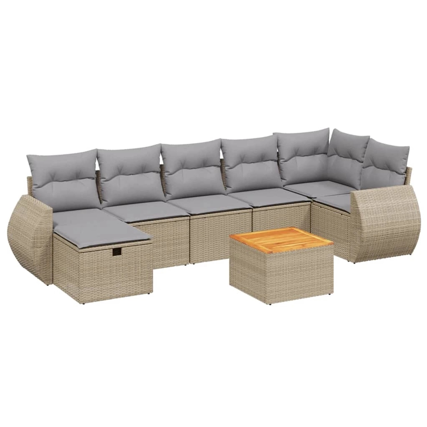vidaXL 8-tlg Garten-Sofagarnitur mit Kissen Beige Poly Rattan Modell 165 günstig online kaufen