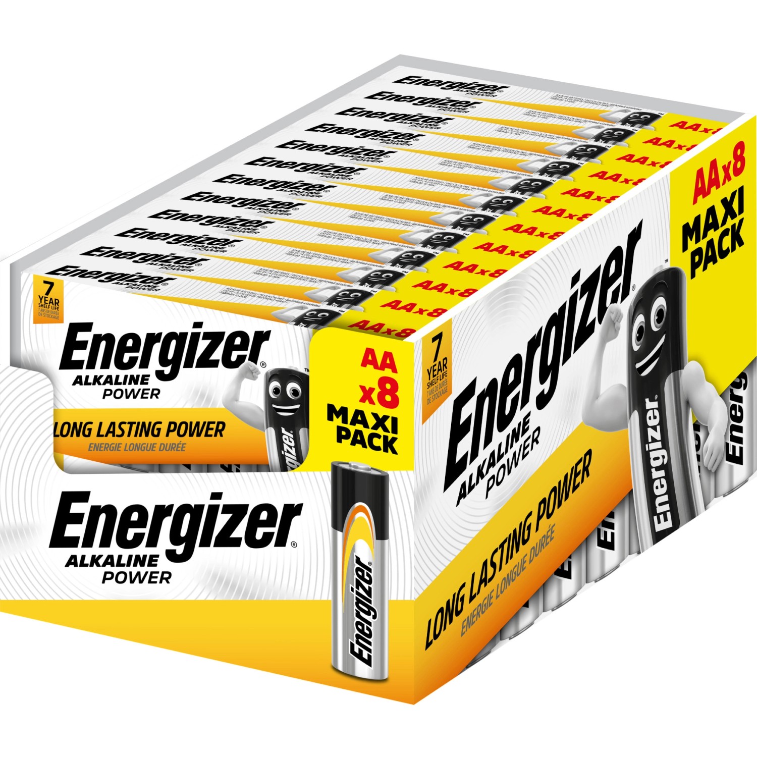 Energizer Alkaline Power AA Batterien, 8er-Pack Mignon-Batterien für Geräte des täglichen Bedarfs.