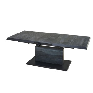 Ausziehbarer Siena Garden Gartentisch mit Keramikplatte in Wood Grey Optik und robustem Aluminiumgestell.