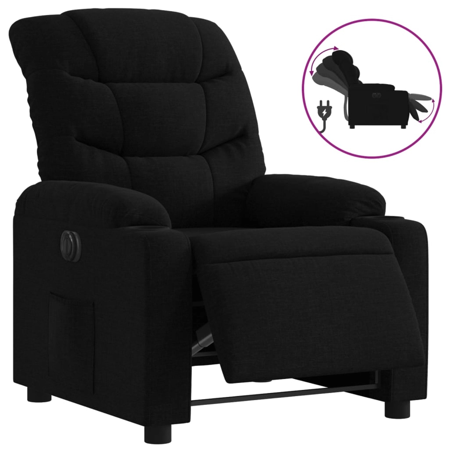 vidaXL Relaxsessel Elektrisch Schwarz Stoff 3206629 günstig online kaufen
