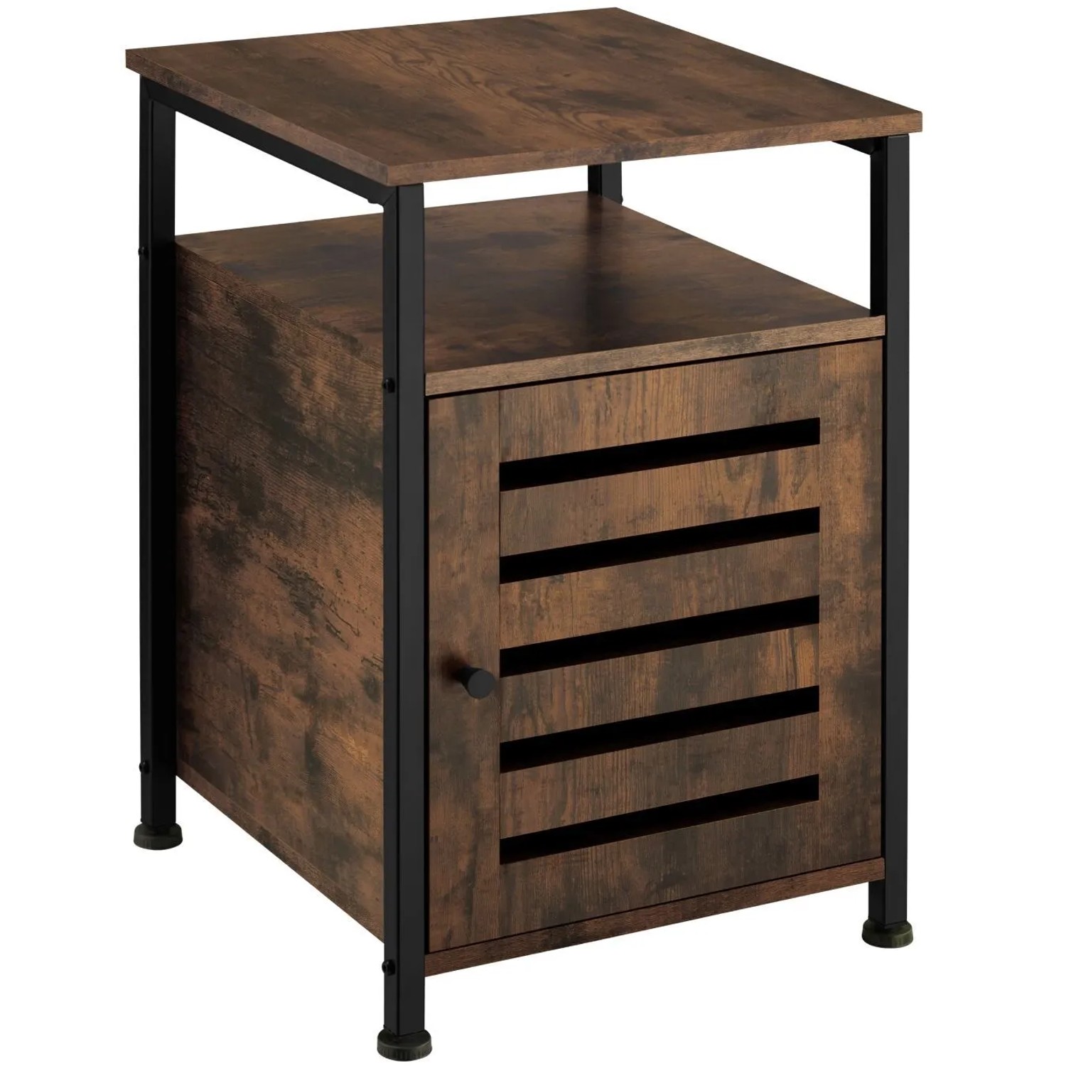 Tectake Beistellschrank Cork Industrial Style Holz und Stahl  40 50 x 40 50 x 60 50 cm Industrial Holz Dunkel  Rustikal