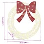 vidaXL Acryl-Kranz, 75 cm, mit warmweißen LED-Lichtern und roter Schleife. Ideal für festliche Weihnachtsdeko.