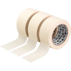 Flachkrepp Klebeband-Set, beige, 3 Rollen à 50m, zum Abkleben bei Malerarbeiten.