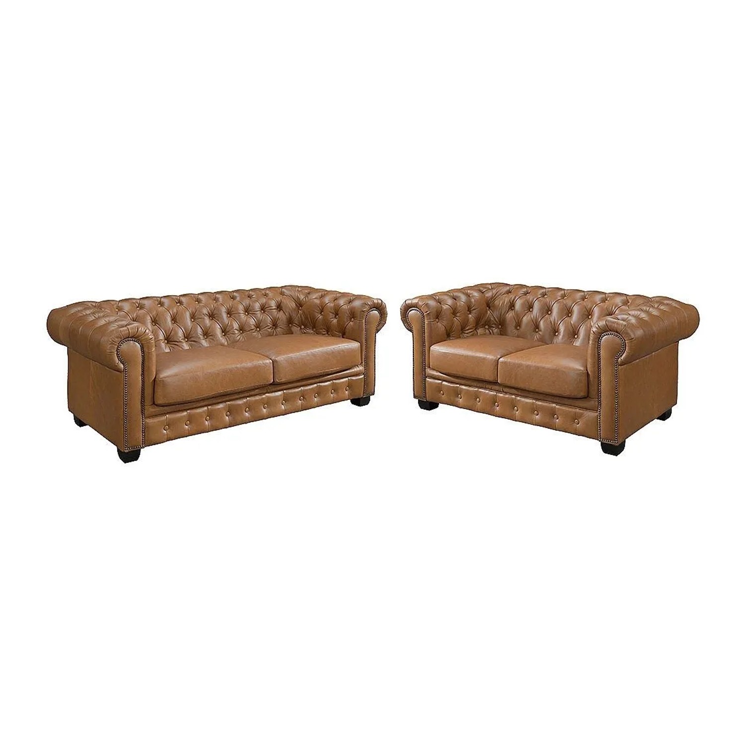 Vente-unique Couchgarnitur Brenton Camel 160 cm  201 cm