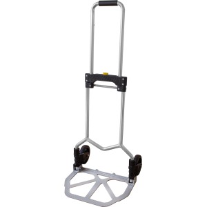 Zusammenklappbare Transport- und Sackkarre mit Aluminium-Ladeschaufel, max. 70 kg Tragkraft.