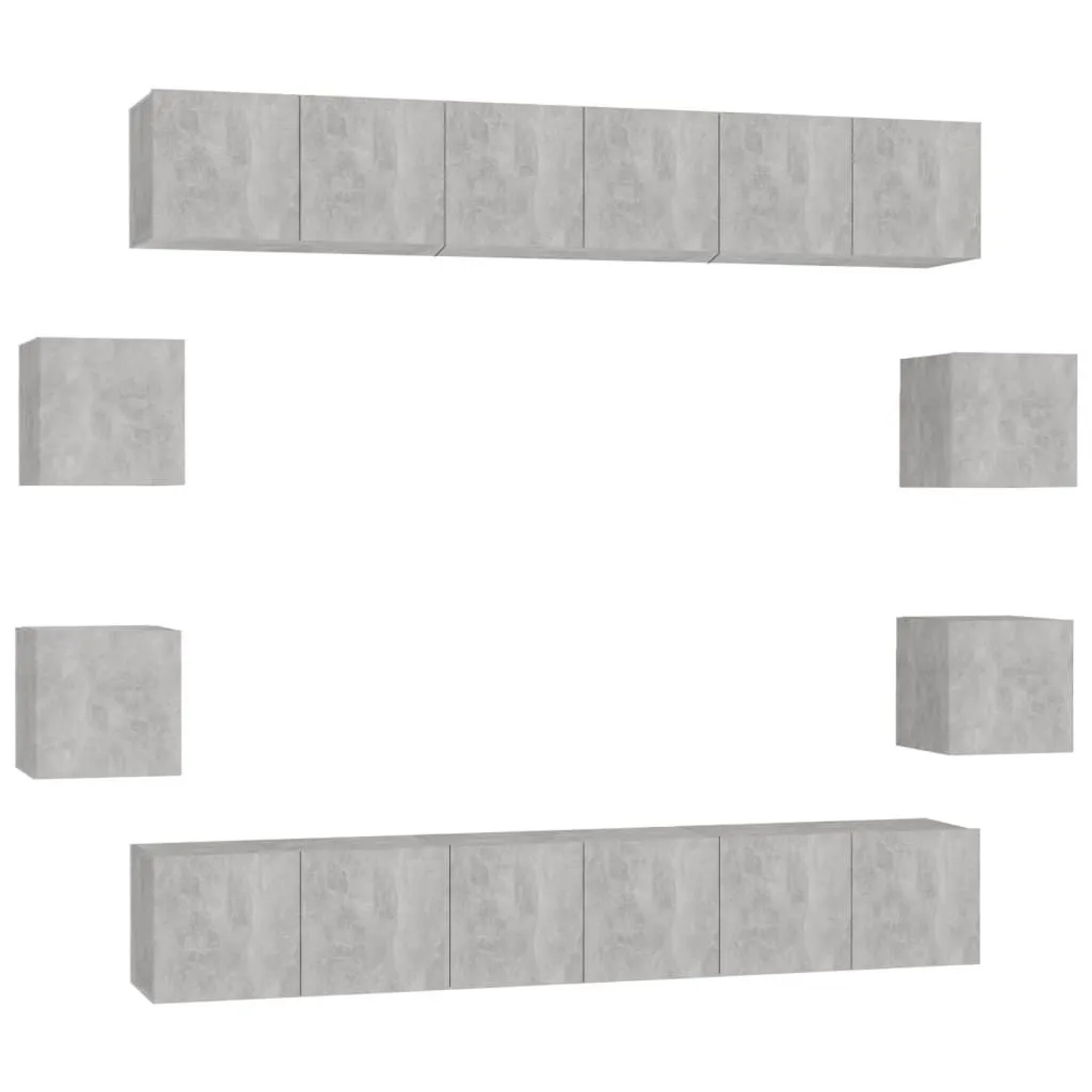 vidaXL 10-Tlg TV-Schrank-Set Betongrau Holzwerkstoff 3079067 günstig online kaufen