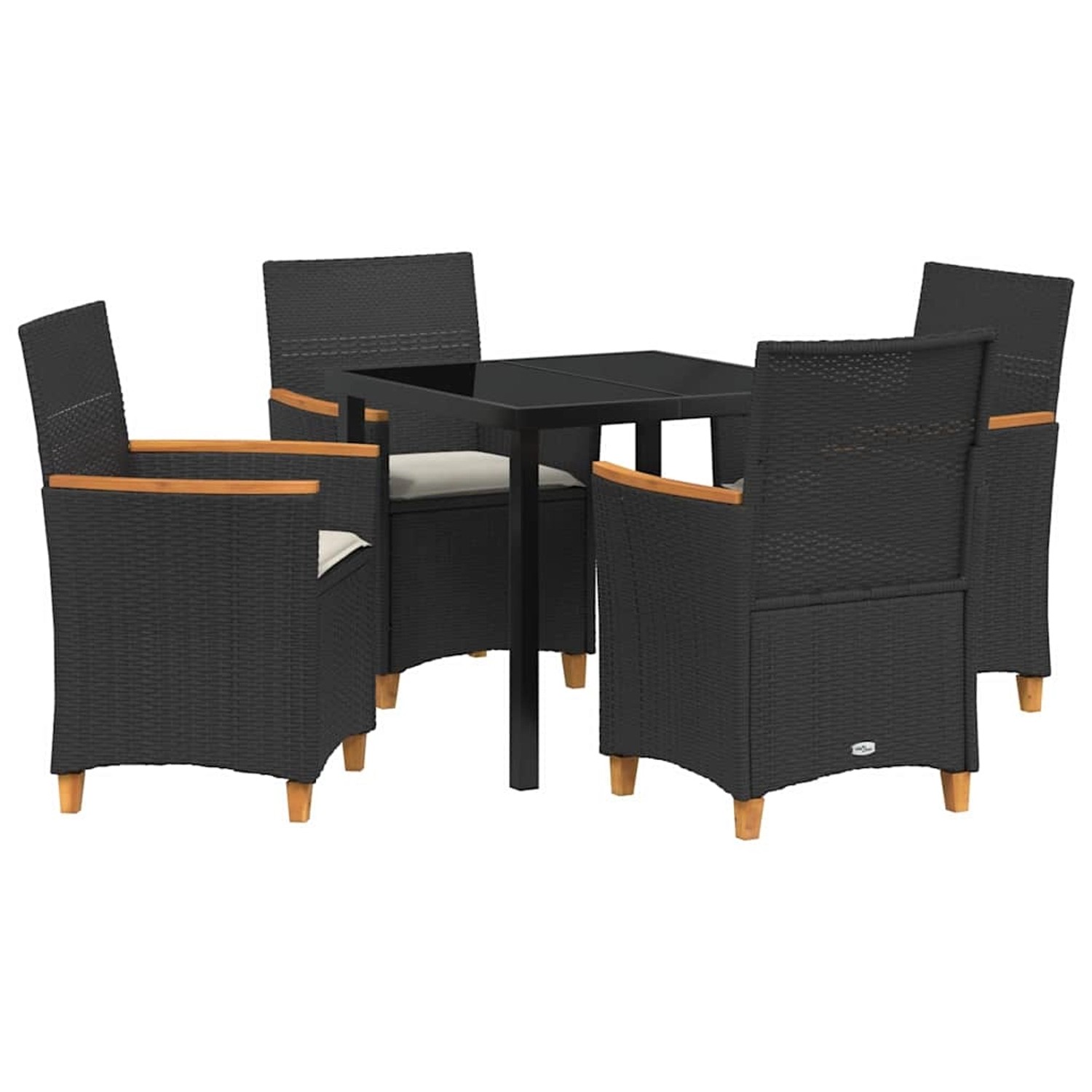 vidaXL Garten Essgruppe 5-Tlg Schwarz Poly Rattan 3381087 günstig online kaufen