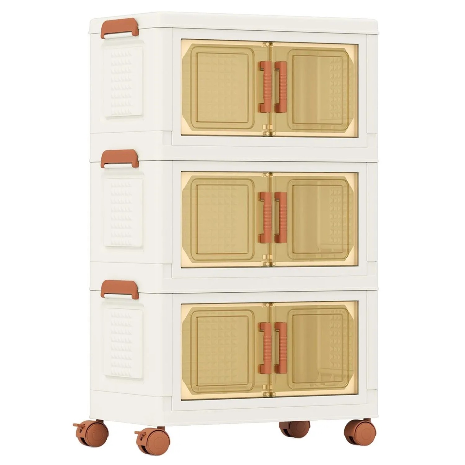 Costway Aufbewahrungsbox mit Deckel 19 L x 3 Stapelboxen Transparent günstig online kaufen