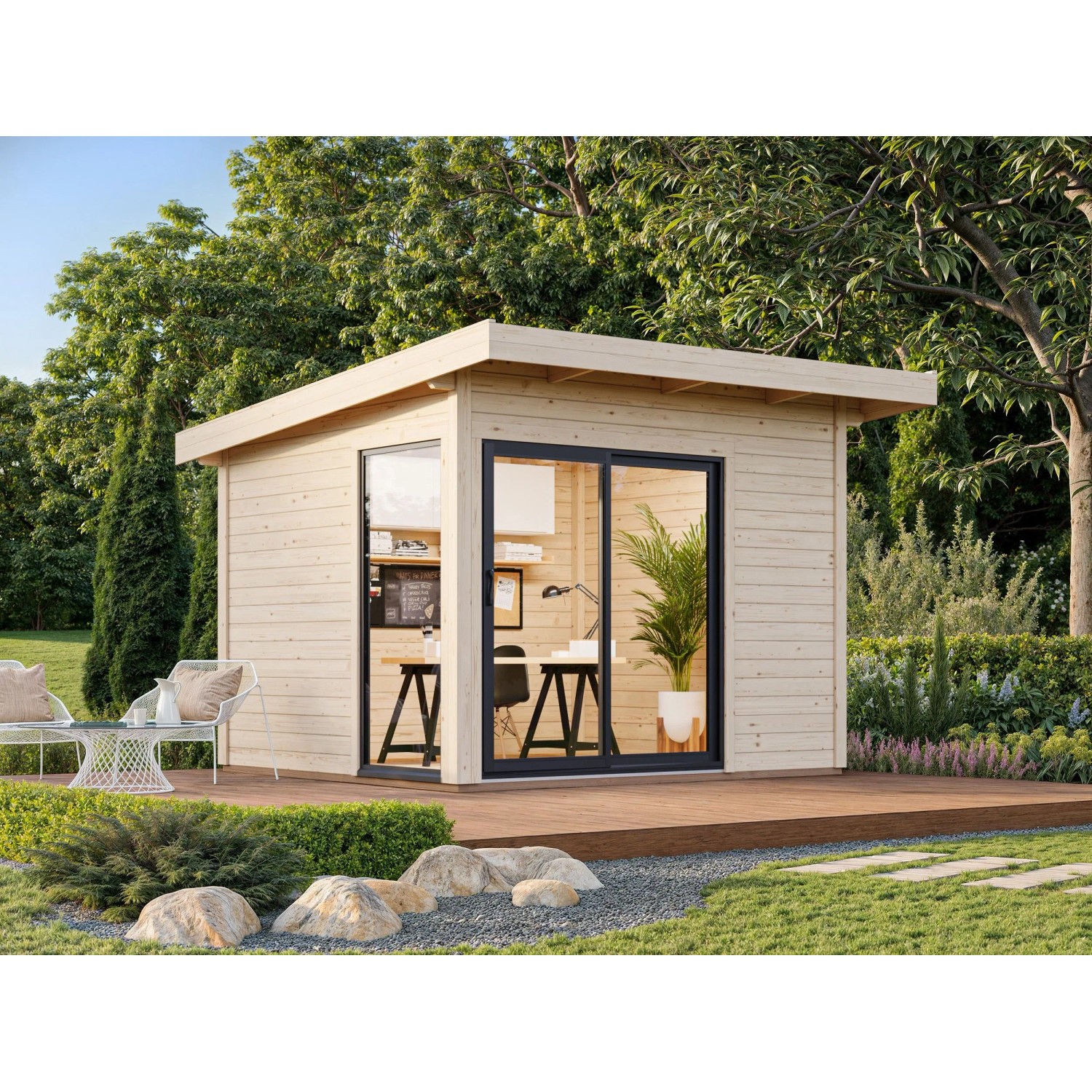 Palmako Gartenhaus Andrea Slide Plus 296 x 270 cm Grau FSC® günstig online kaufen