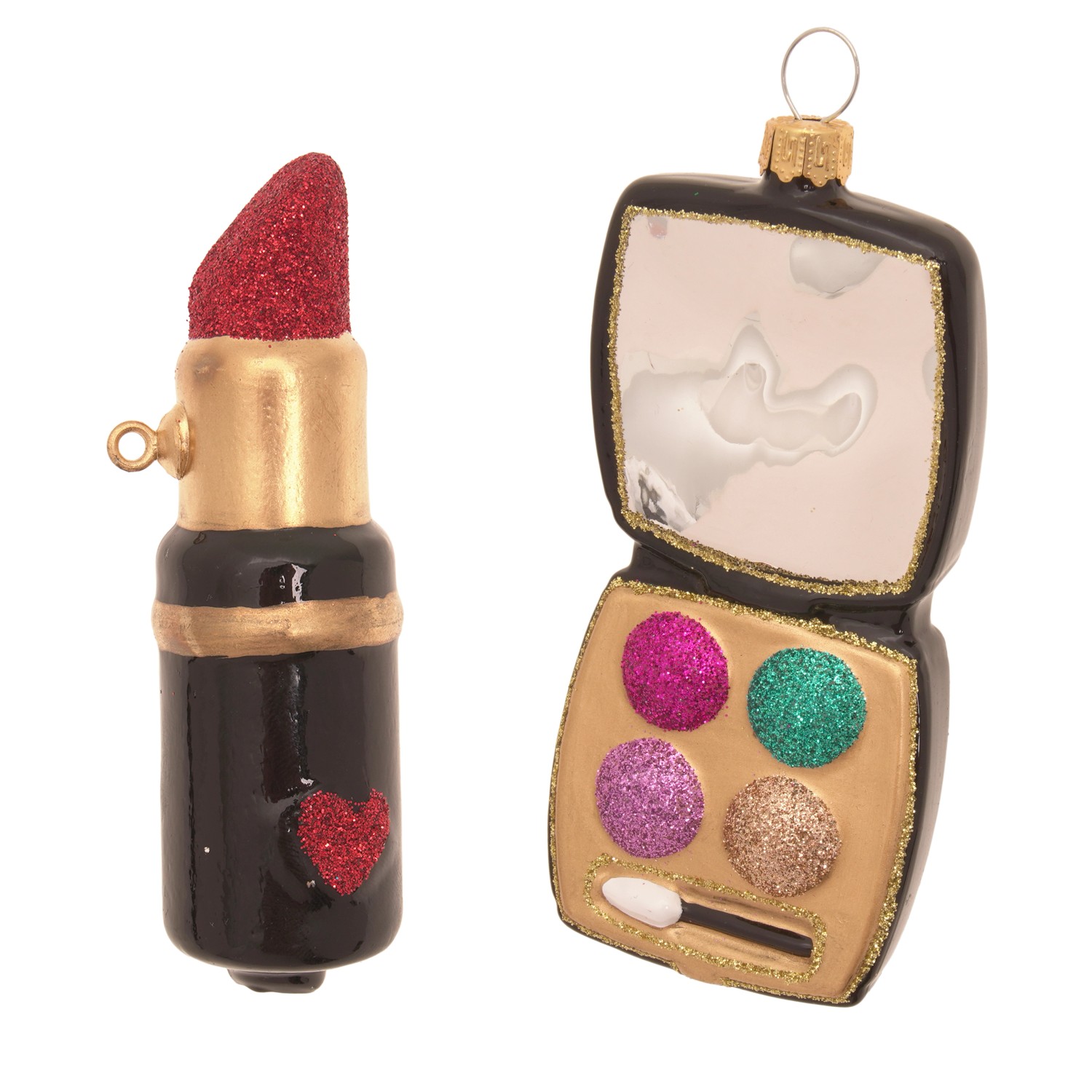 Krebs Glas Lauscha Weihnachtsornamente Make-Up-Set 2-tlg. 2-3cm