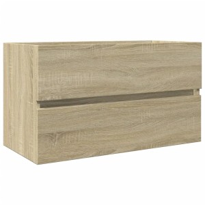 vidaXL Badmöbel-Set, Unterschrank in Sonoma-Eiche mit zwei Schubladen.