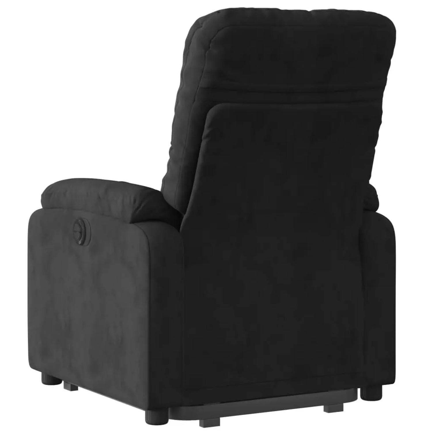 Schwarzer vidaXL Massagesessel mit Aufstehhilfe, elektrisch verstellbar, aus Mikrofaser.
