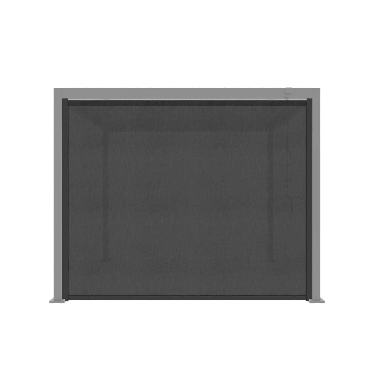 Anthrazitfarbene MWH Rollomarkise 3m für Pergola. UV-beständiger Sonnenschutz mit Kurbelbedienung.