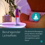 Eglo LED-Tischleuchte: Silberne Lavalampe mit violetter Flüssigkeit und rotem Wachs, für entspannte Wohnzimmer-Atmosphäre.