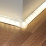 Paulmann Delta Profil Corner 2er-Pack, LED-Streifen an einer Ecke montiert.