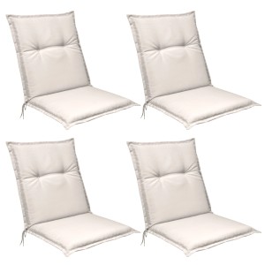 4er Set Beautissu Base NL Niederlehner Auflagen, 100x50x6cm, Natur, Gartenstuhlauflagen mit Befestigungsschnüren.