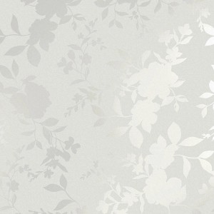 Laura Ashley Vliestapete Westbourne Silver mit floralem Muster in Silber.