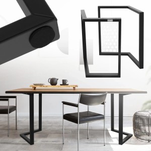 ML-Design Tischkufen 2er Set, V-Form, schwarz, für Esstische im Industrial Design.