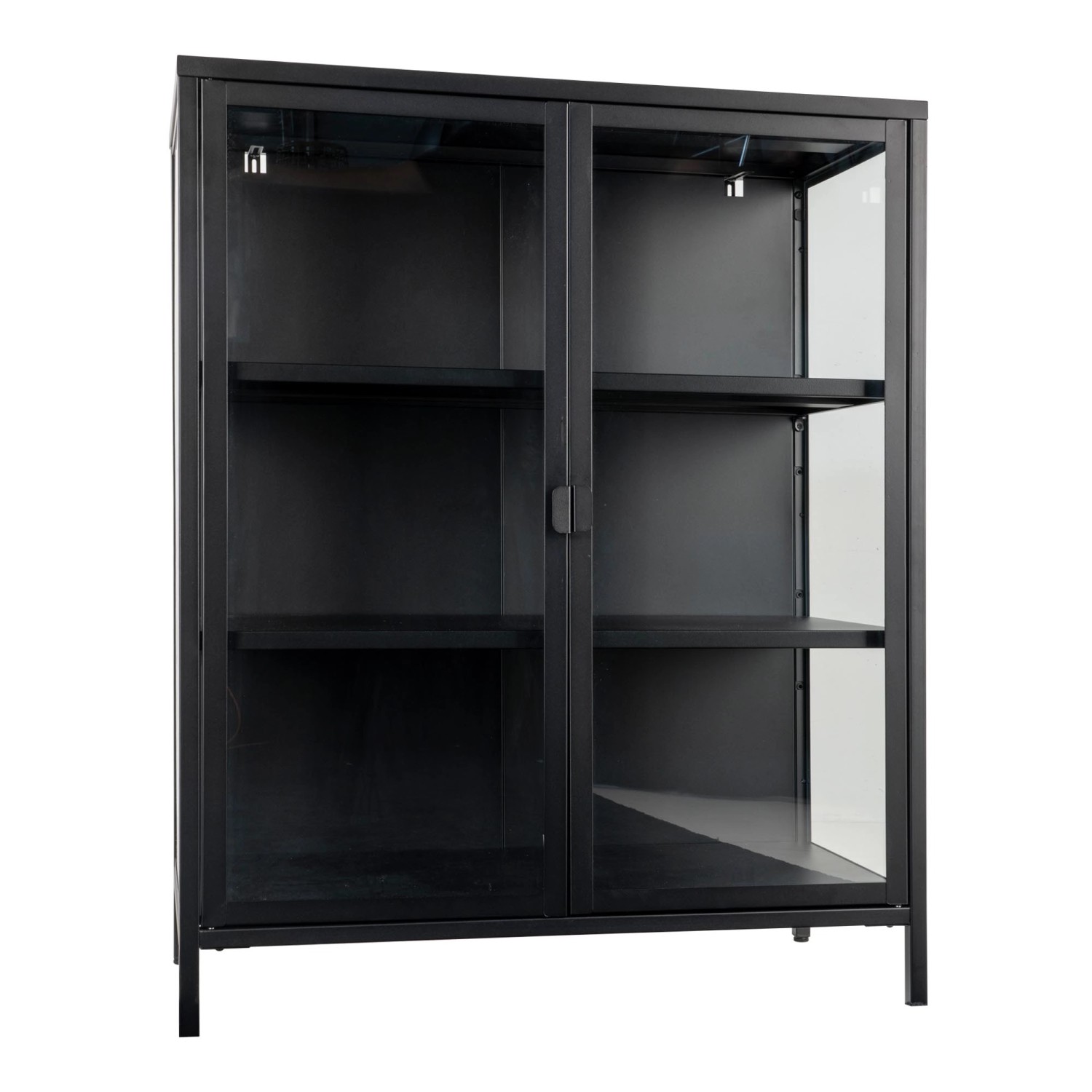 ebuy24 Brisbane Vitrinenschrank Höhe 1015 cm Schwarz günstig online kaufen