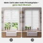 Weißes Doppelrollo Klemmfix am Fenster, zeigt Tag- und Nachtfunktion für Licht und Sichtschutz.