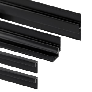 Schulte DecoDesign Profilset Schwarz, 4-teilig für Duschrückwände.