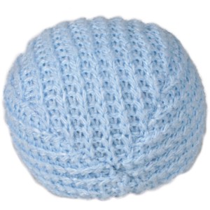 Blauer Jollypaw Strickball, 4,5 cm, für Katzen.