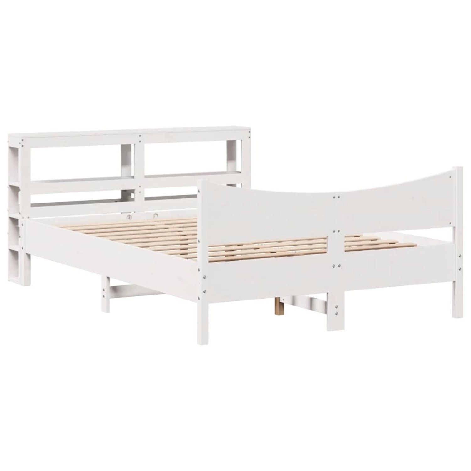 vidaXL Massivholzbett mit Kopfteil Weiß 150x200 cm Kiefer 3306301 günstig online kaufen