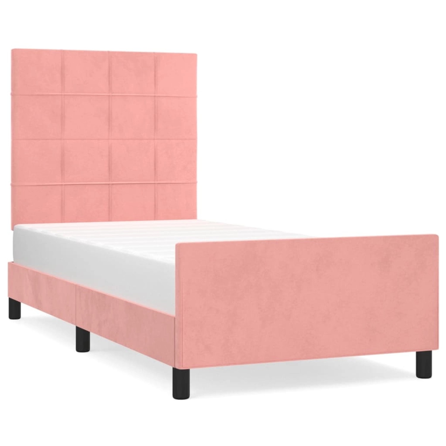 vidaXL Bettgestell mit Kopfteil Rosa 90x190 cm Samt 3125732 günstig online kaufen