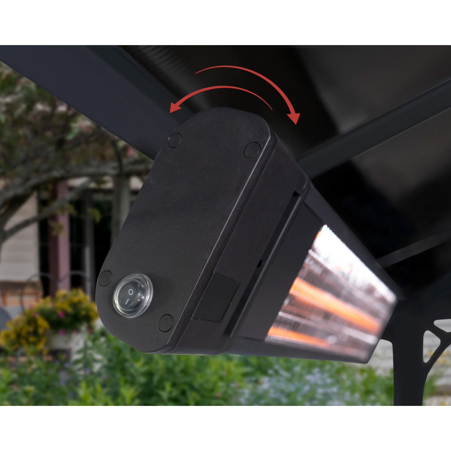 Palram Infrarot Heizstrahler 1800W für Terrassenüberdachung, verstellbar und mit Schalter.