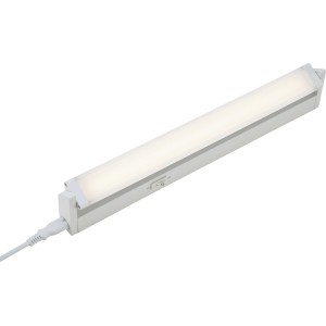 Weiße LED Unterbauleuchte (8W) mit Schalter und Kabel für Küche oder Werkstatt.