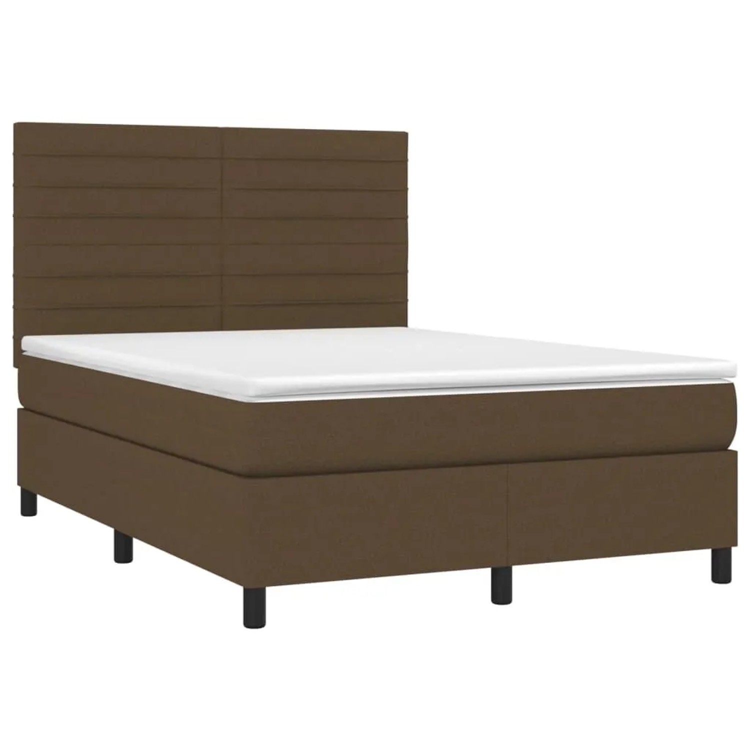 vidaXL Boxspringbett mit Matratze & LED Dunkelbraun 140x200 cm Stoff 313496 günstig online kaufen