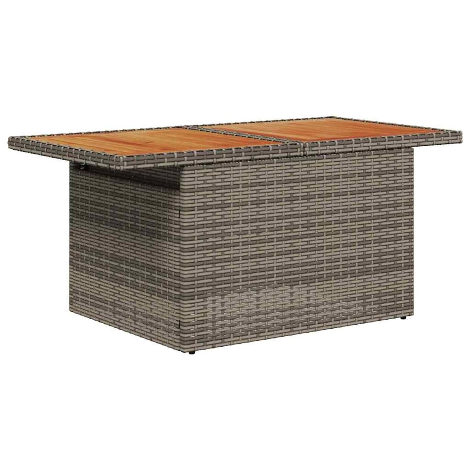 Graues vidaXL Gartenmöbel-Set aus Rattan mit Stauraum, 5-teilig.