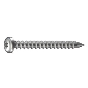 Bohrschraube 5,5x60 mm, ruspiert, mit Halbrundkopf für Terrassendielen.