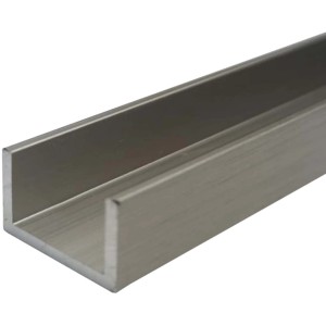 Arcansas U-Profil aus Aluminium, 15x10x1000 mm, für Bau und Konstruktion.