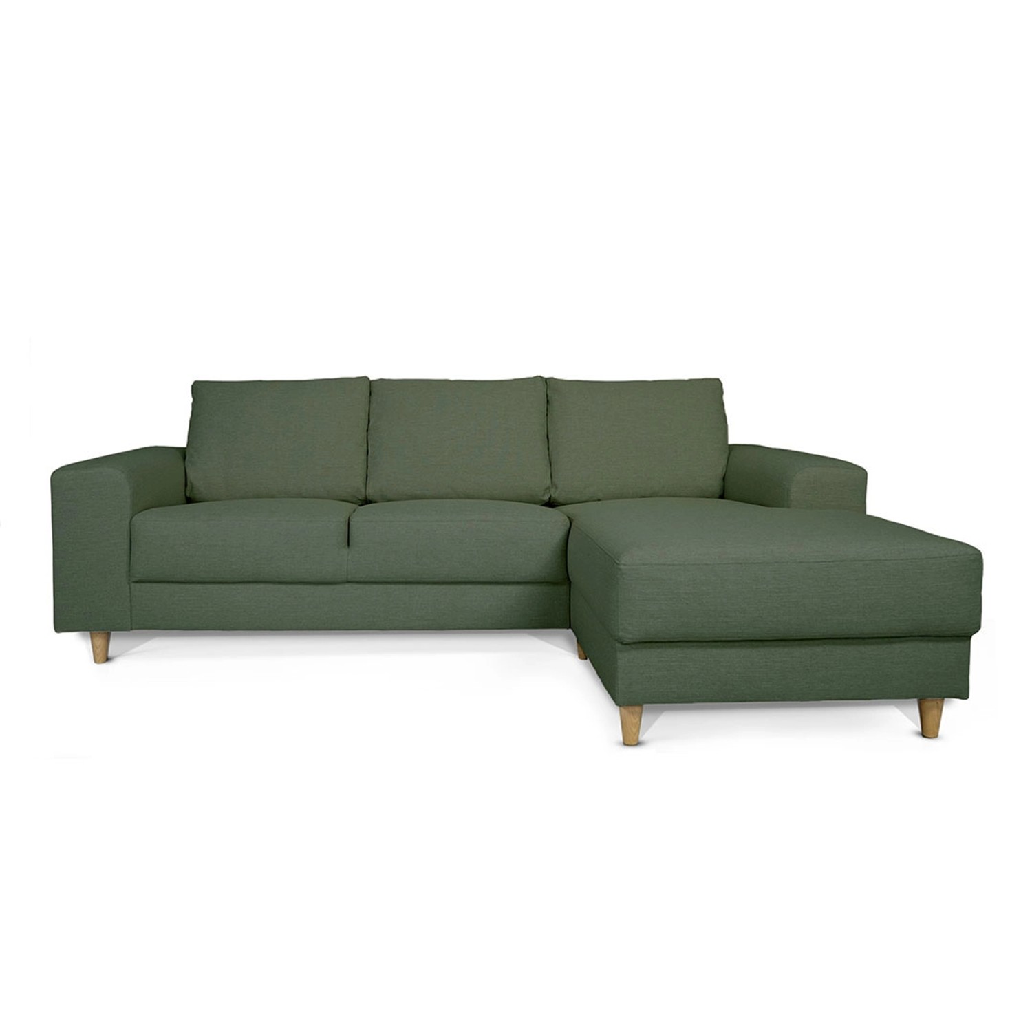 ebuy24 Nordic Sofa mit Chaiselong Rechts Gewendet Grün günstig online kaufen